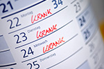 Kalender mit Krankentagen